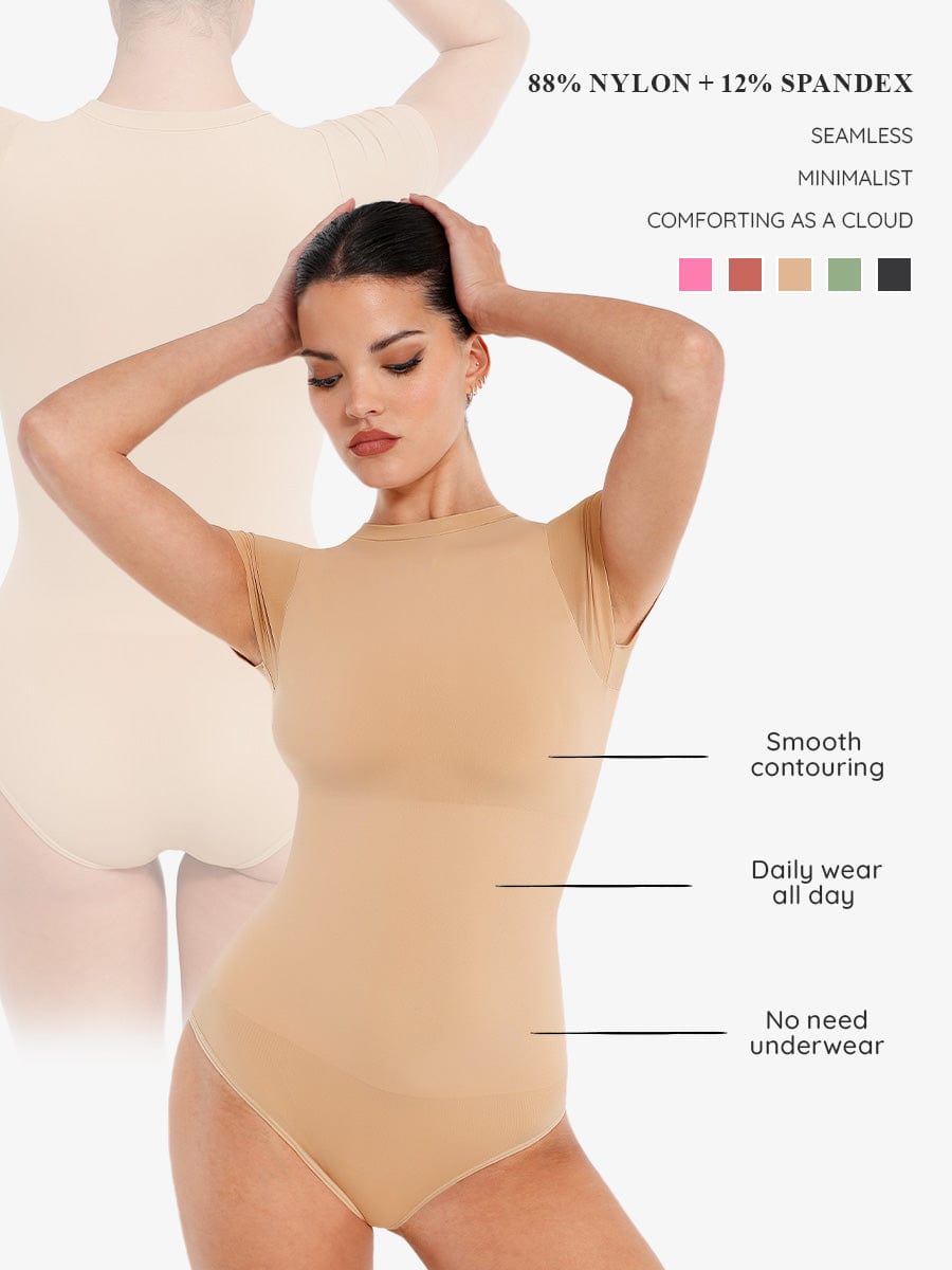 Seamless Short Sleeve Waist Shaping Bodysuit 25