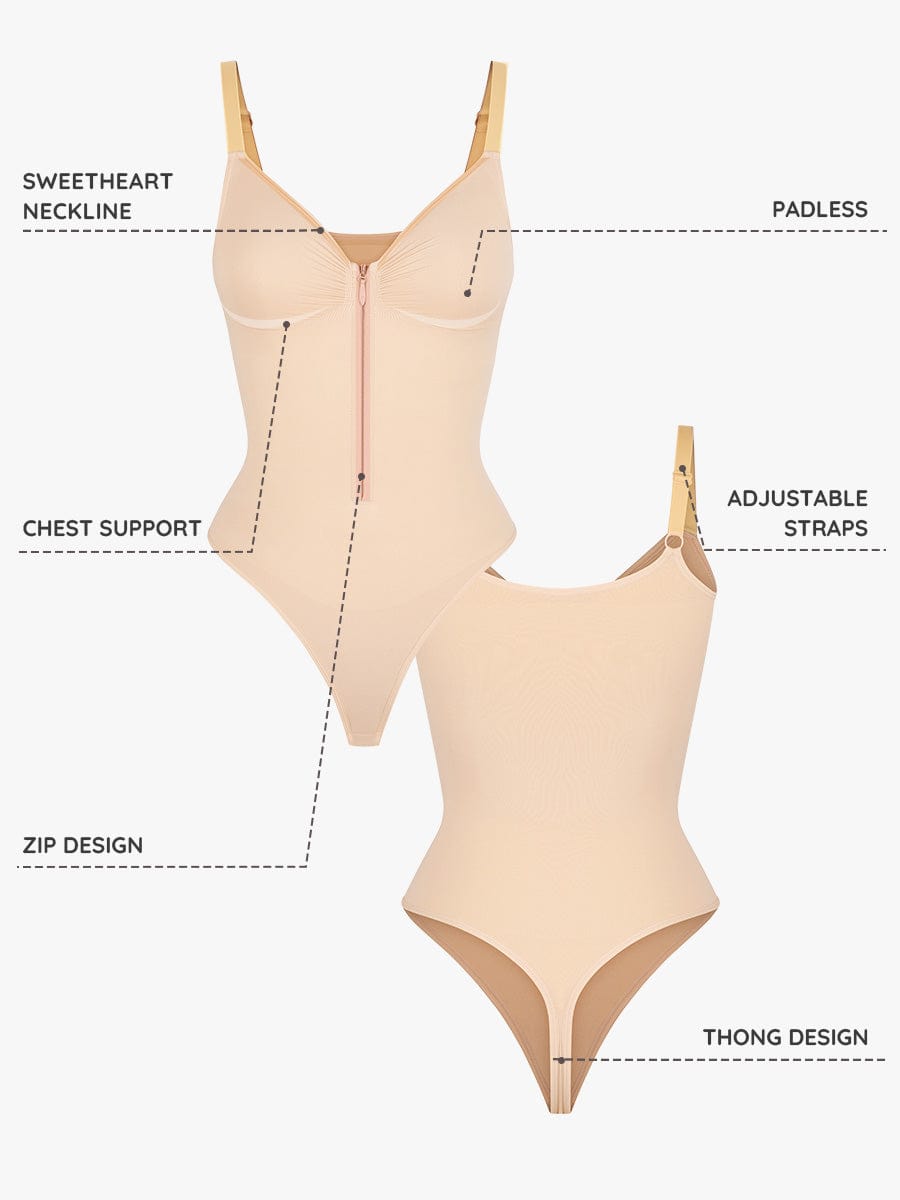 Seamless Plunge Chest Support Bodysuit 30