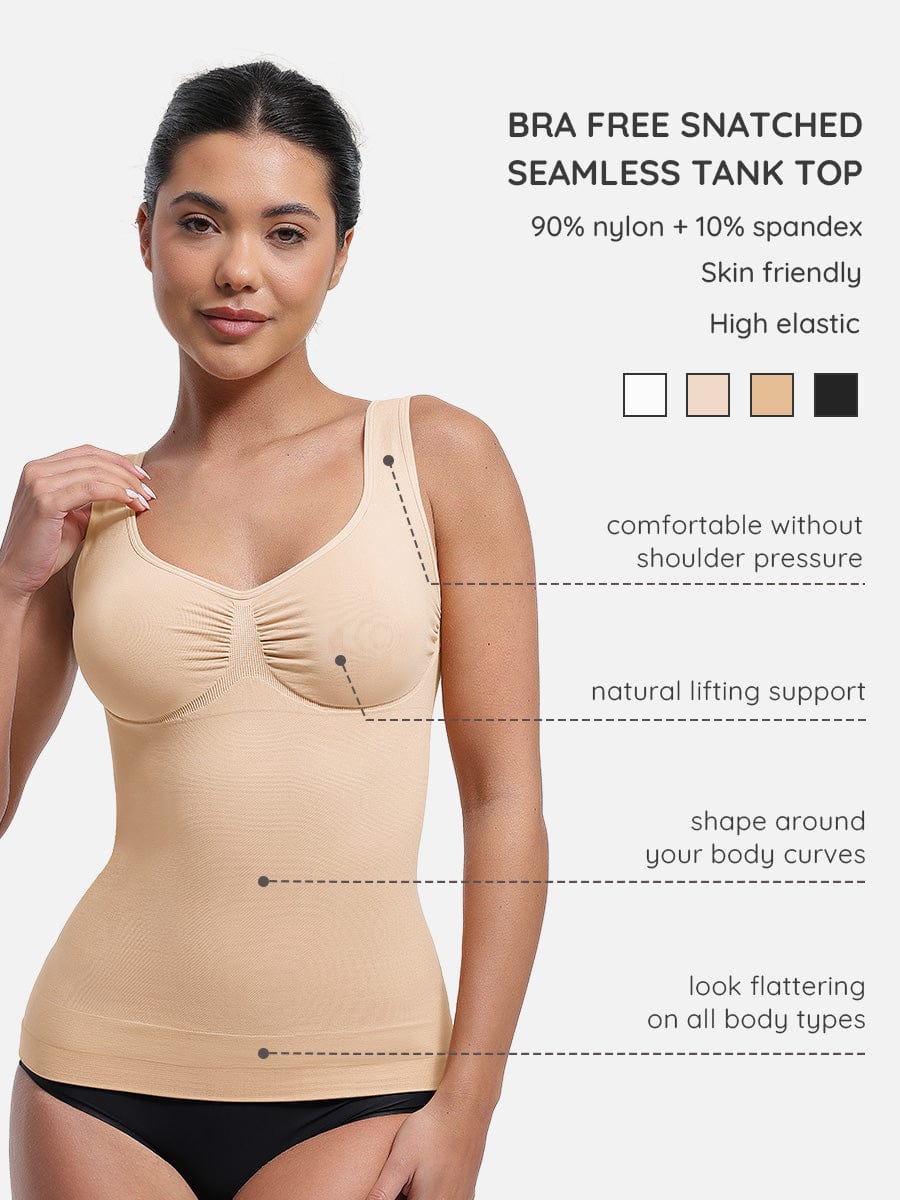 Diamond Neckline Bust Support Tank Top 1