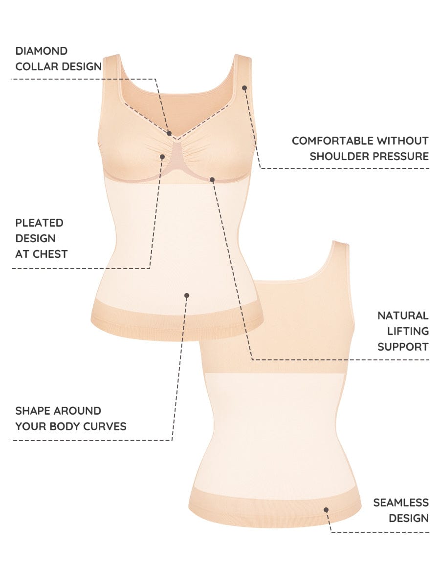 Diamond Neckline Bust Support Tank Top 2