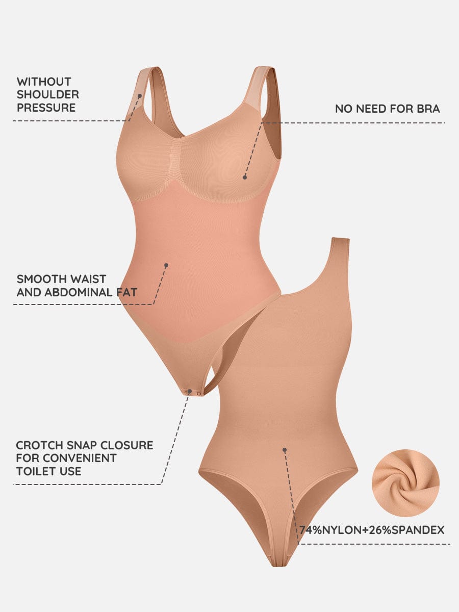 Diamond Neckline Thong Bodysuit 23