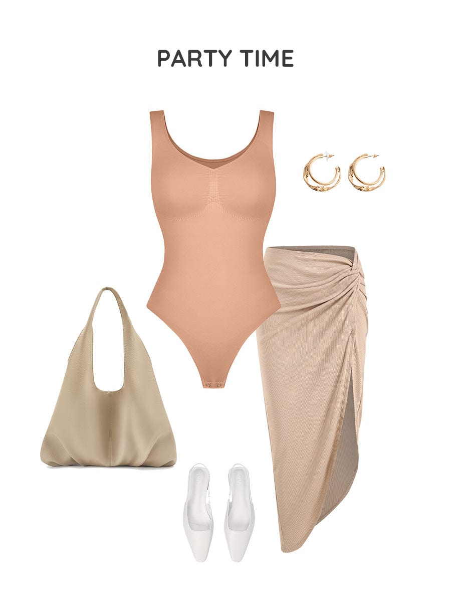 Diamond Neckline Thong Bodysuit 25