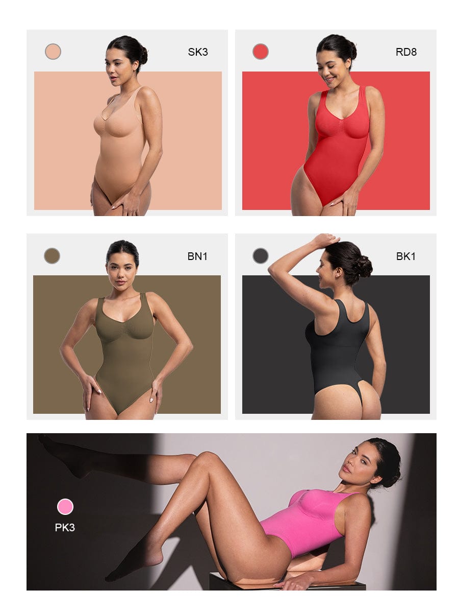 Diamond Neckline Thong Bodysuit 24