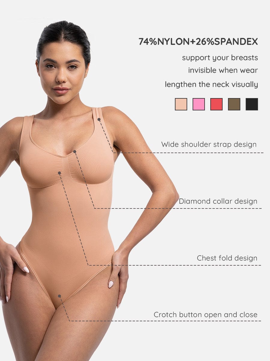 Diamond Neckline Thong Bodysuit 22