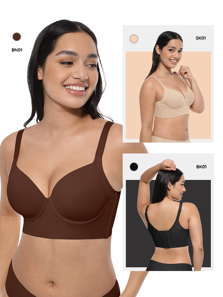 Underwire Push-Up Full Coverage Back-Smoothing Bra 6
