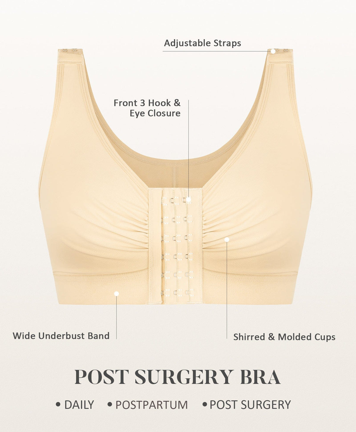 Post-Surgery Triple-Hook Front Closure Bra 5