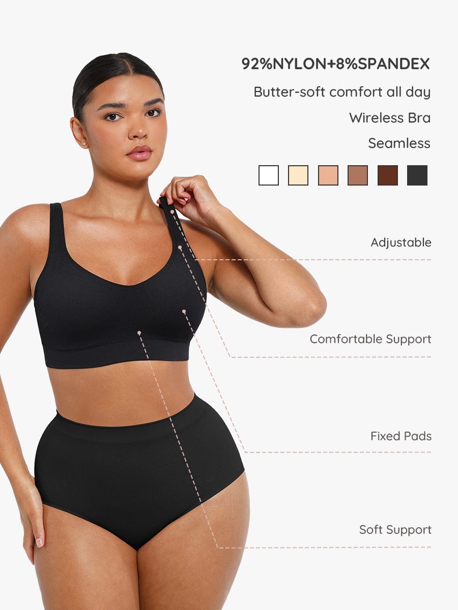 Wireless Bust Support Bra With Wide Straps 8