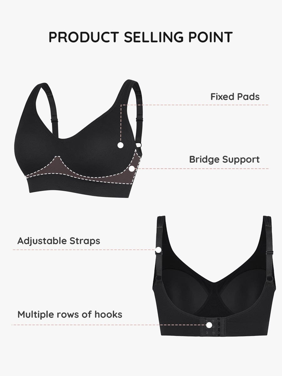 Wireless Bust Support Bra With Wide Straps 9
