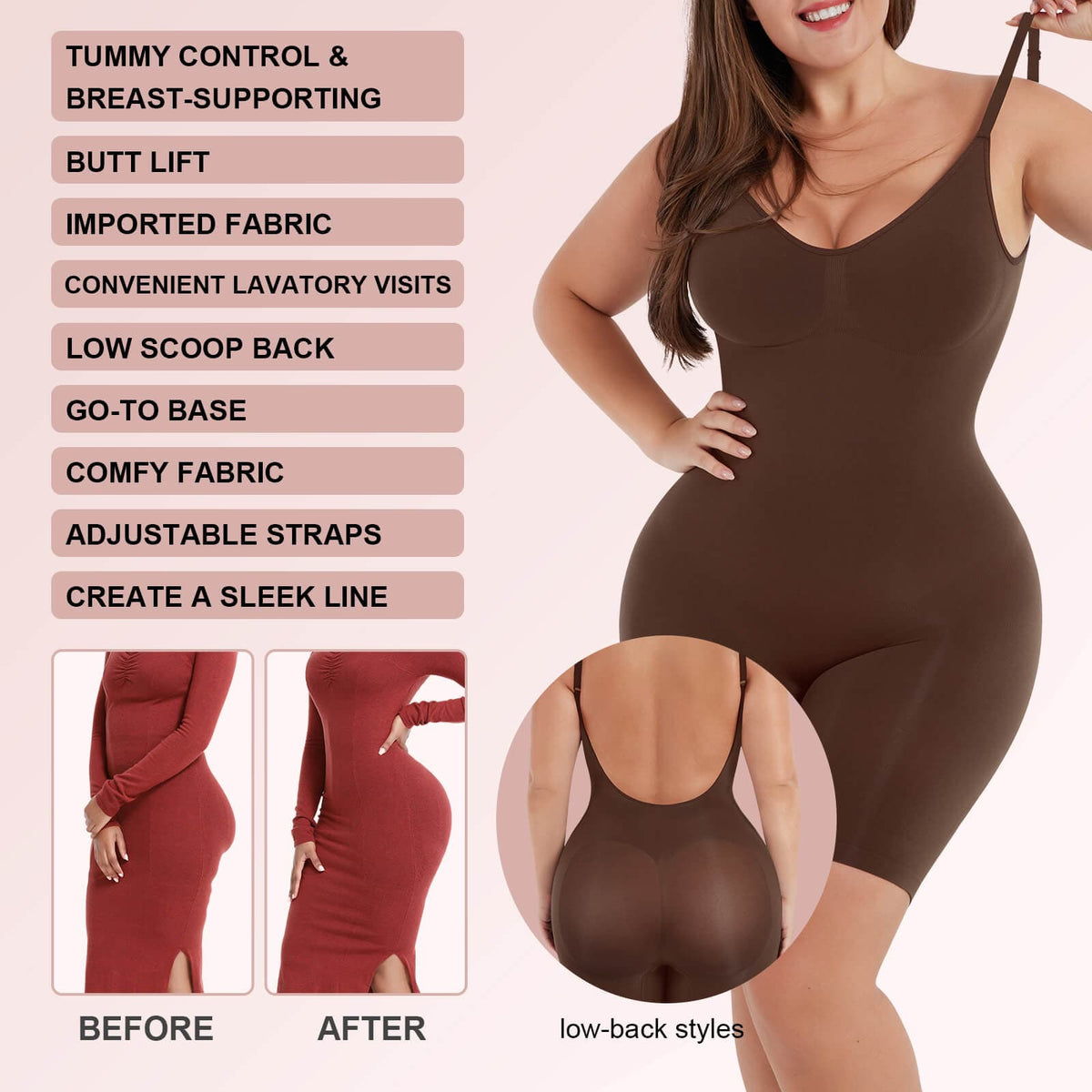 Covered Open-Back Boxer Bodysuit 16