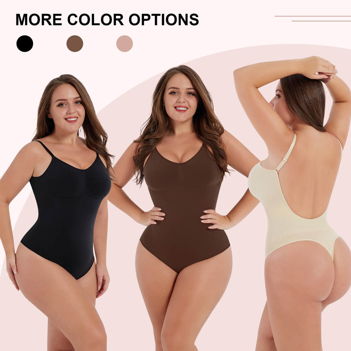 Seamless Cover-Breast Open-Back Thong Bodysuit 6