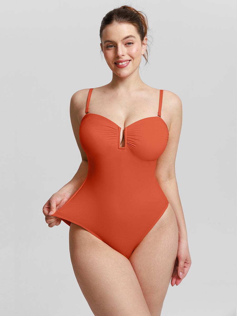 Strapless Tummy Control One-Piece Swimsuit Black 5