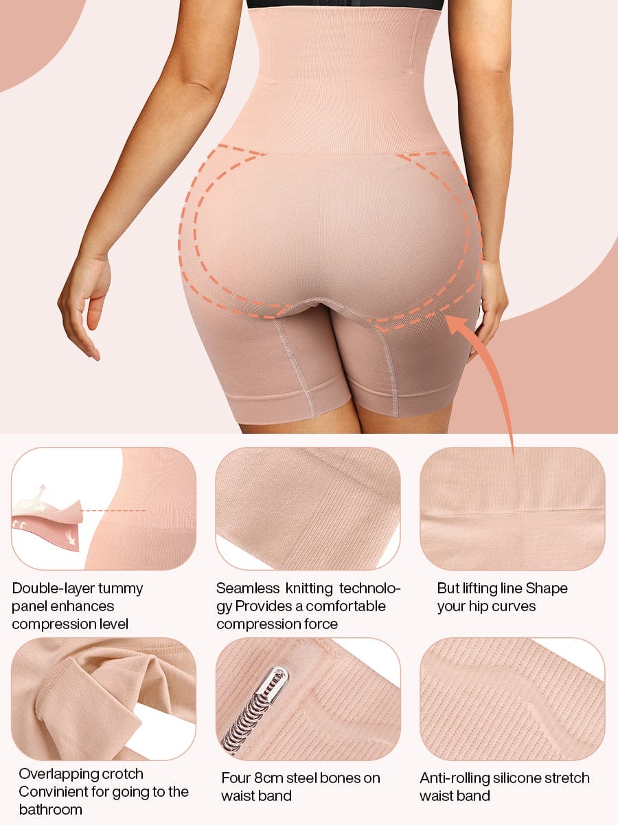 Double-Layer Tummy Panel Shaper Shorts 10