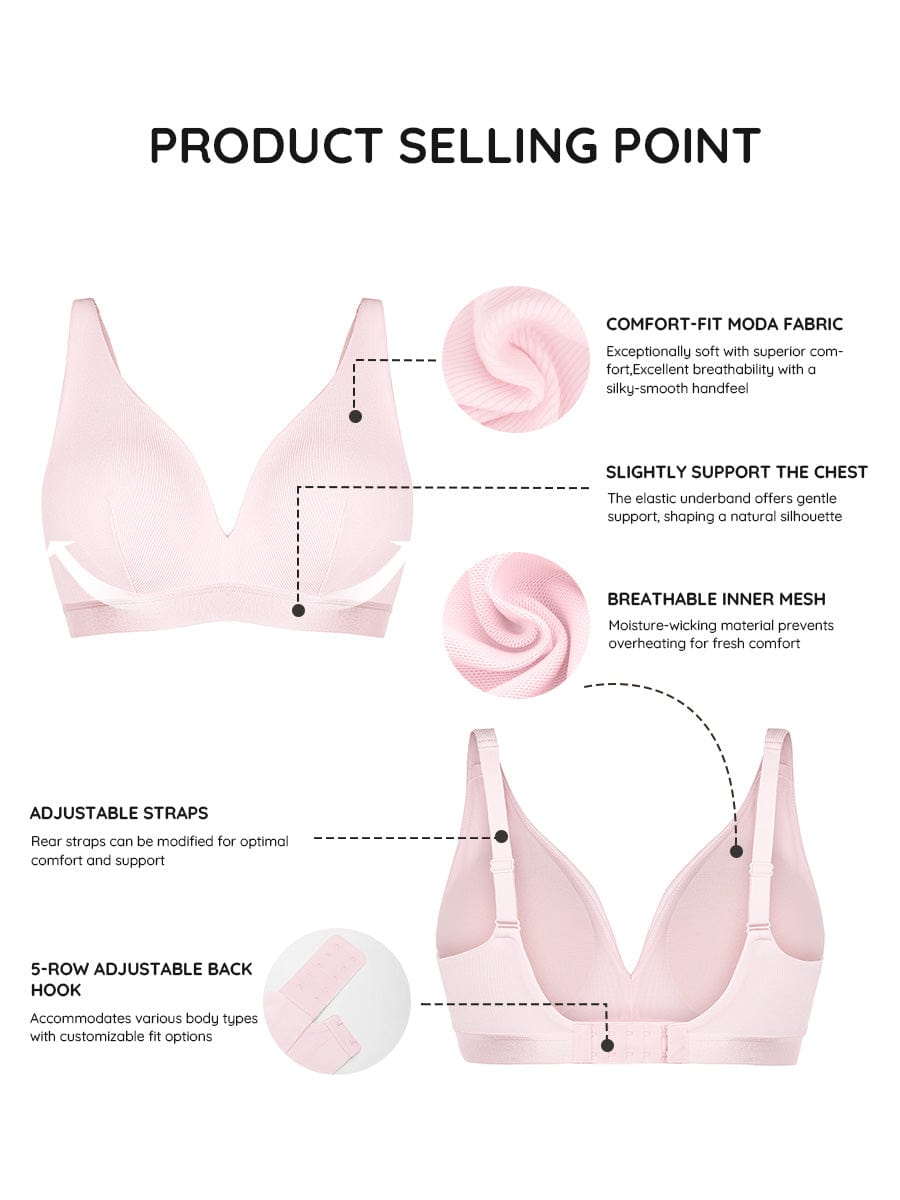 Deep V-Neck Ribbed Modal Bralette 2