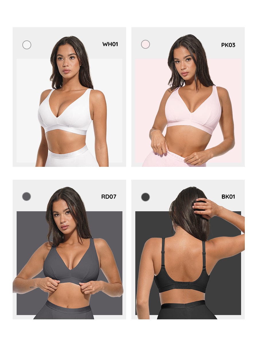 Deep V-Neck Ribbed Modal Bralette 3