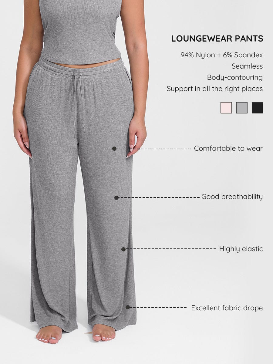 Ribbed Wide Leg Lounge Pants 1
