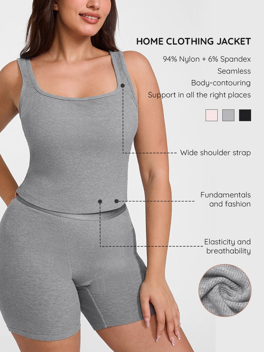 Ribbed Scoop Neck Tank Top 1