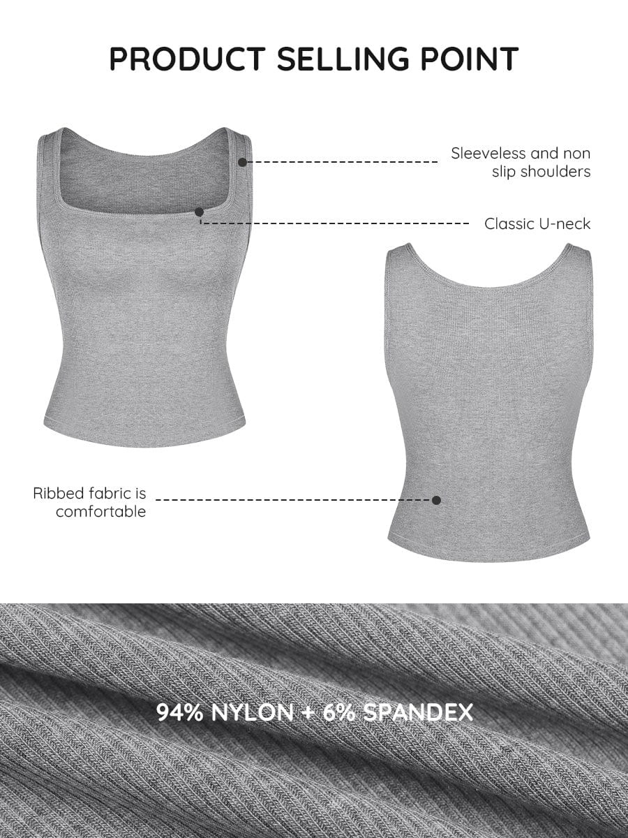 Ribbed Scoop Neck Tank Top 2