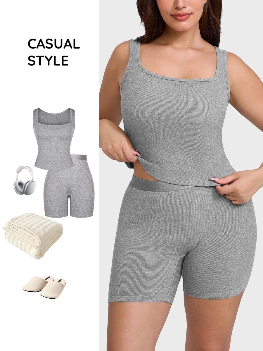 Ribbed Scoop Neck Tank Top 4