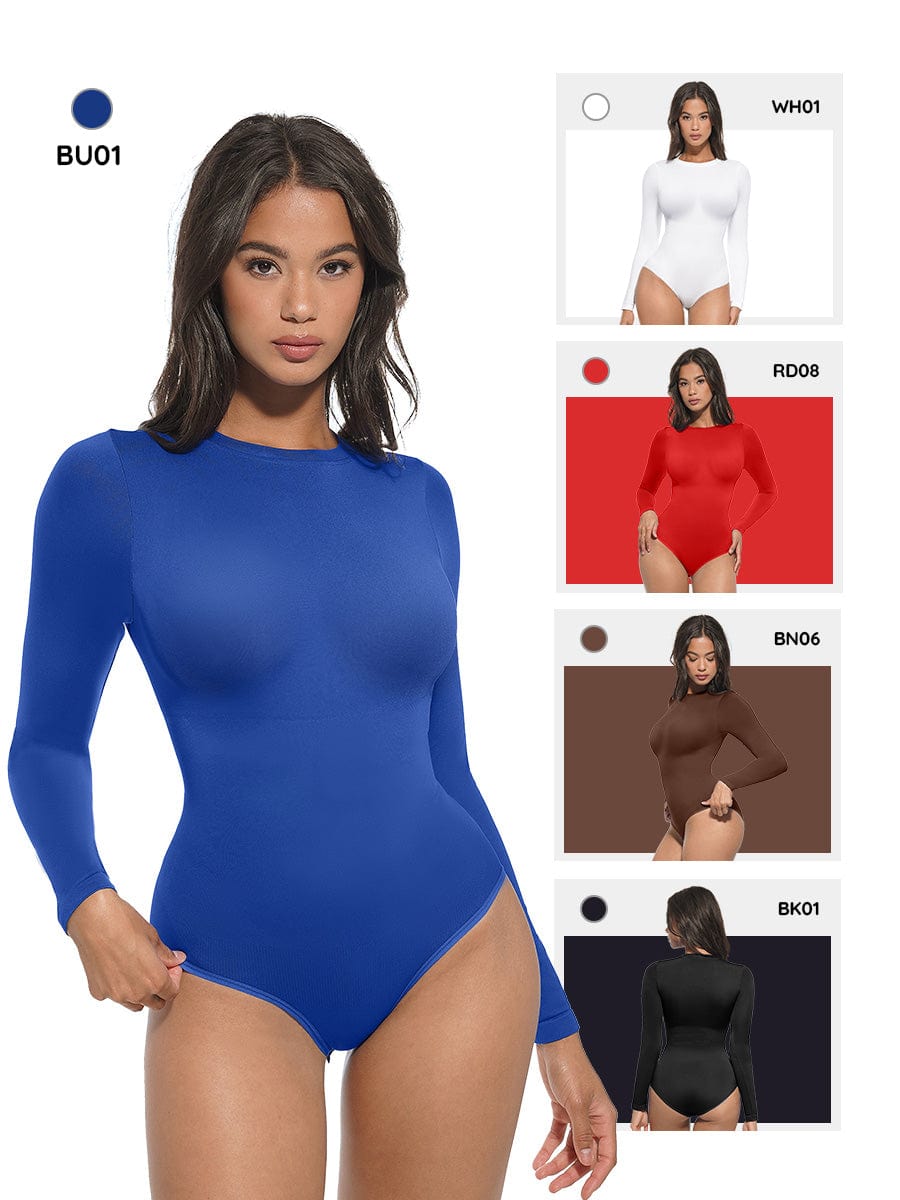 Round Neck Waist Shaping Snap Crotch Bodysuit 3