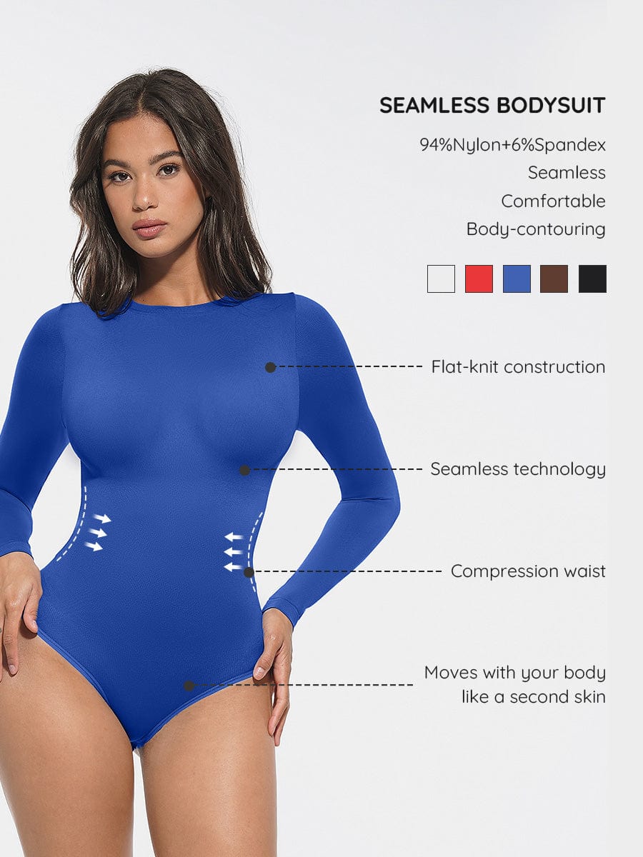 Round Neck Waist Shaping Snap Crotch Bodysuit 1