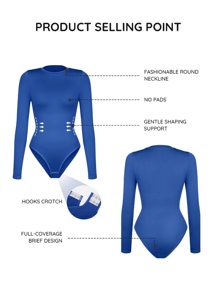 Round Neck Waist Shaping Snap Crotch Bodysuit 2
