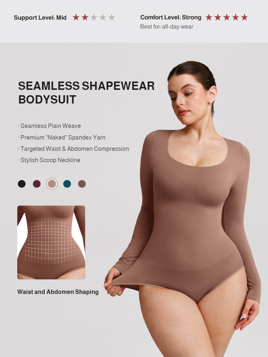 Seamless Scoop Neck Tummy Control Briefs Bodysuit 42