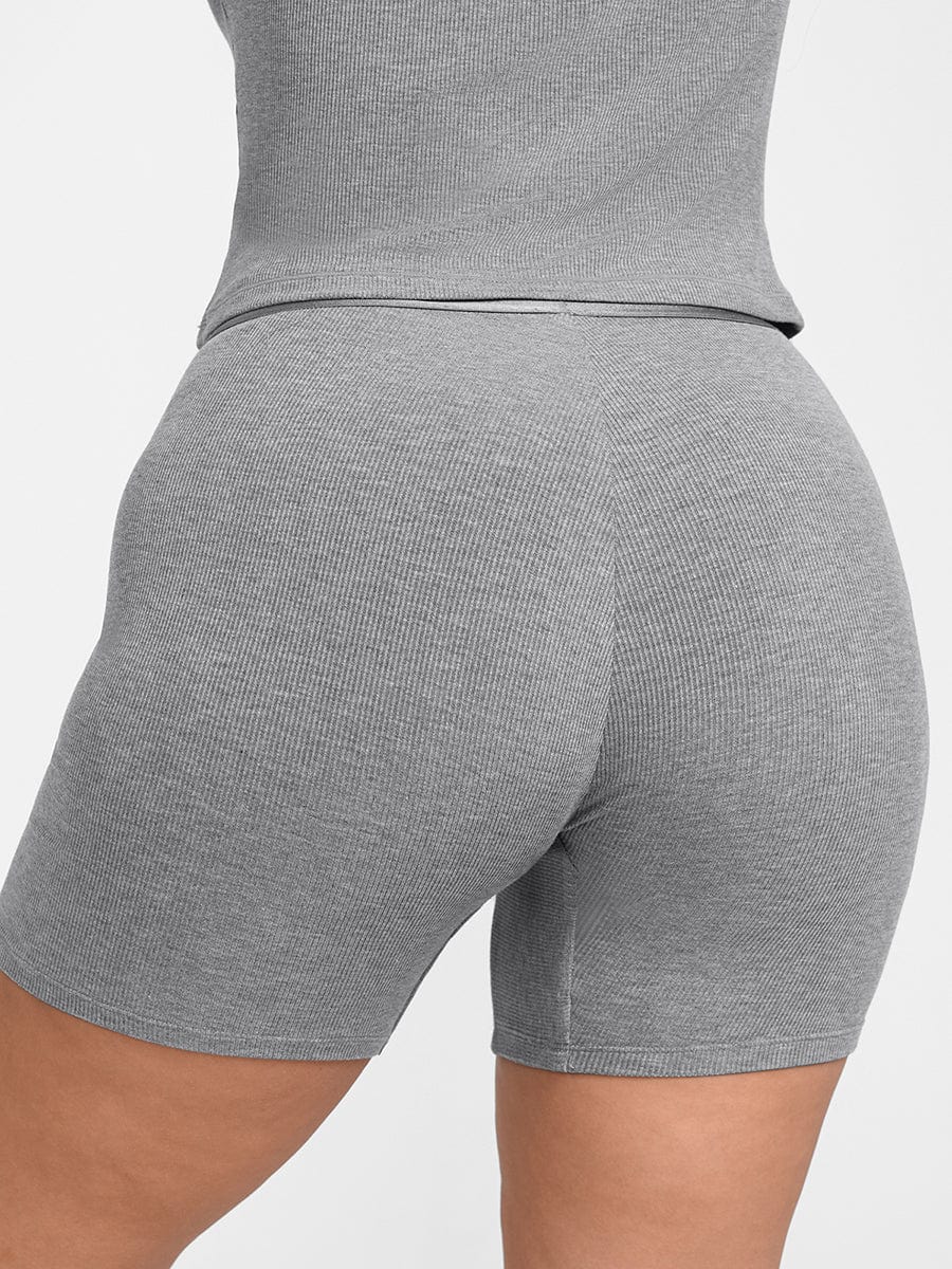 Ribbed Fitted Boxer Shorts Black 2