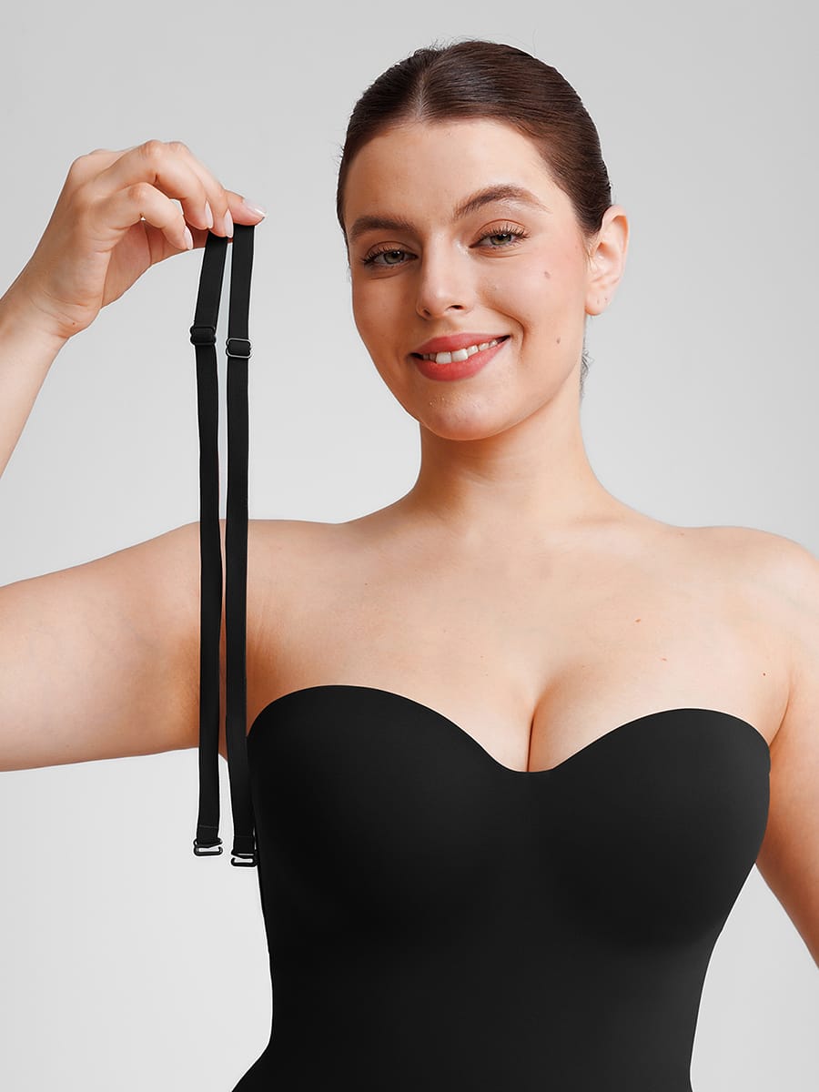 Seamless Underwire Half Cup Bodysuit With Removable Pads 14