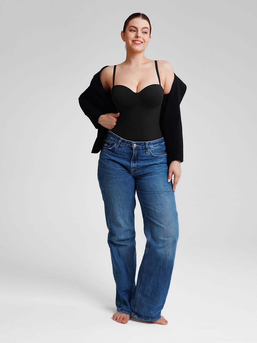 Seamless Underwire Half Cup Bodysuit With Removable Pads 15