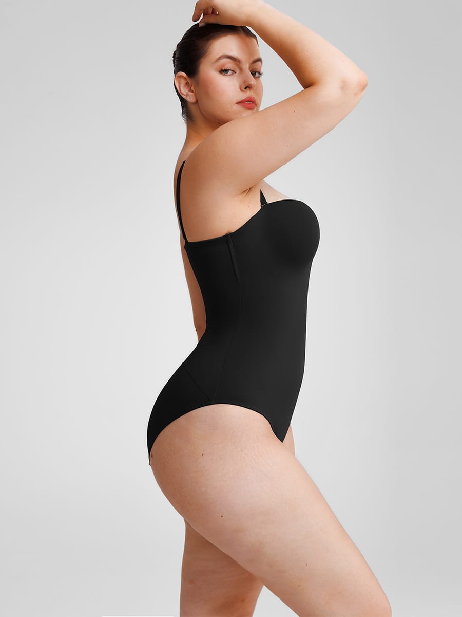 Seamless Underwire Half Cup Bodysuit With Removable Pads 13