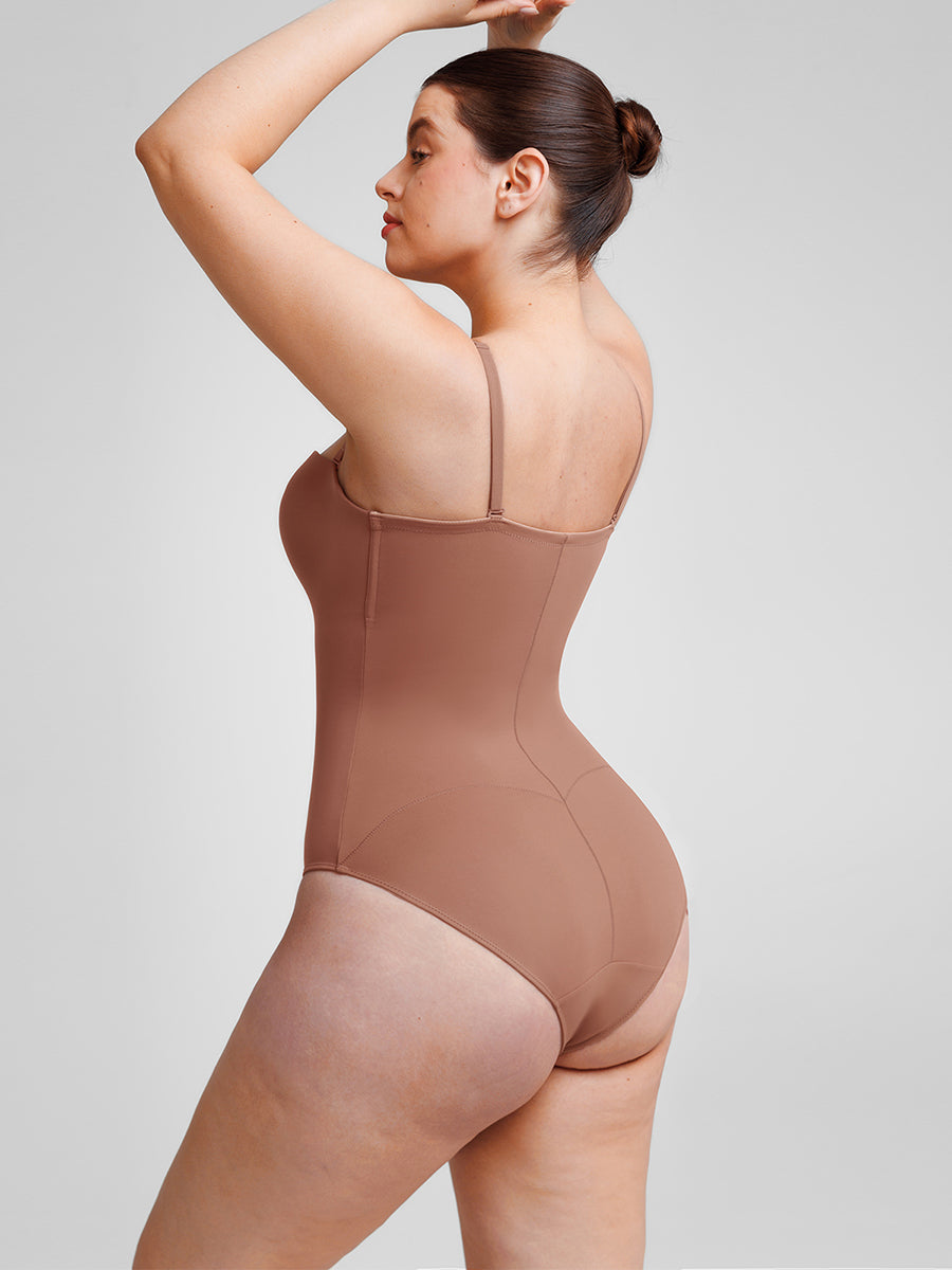 Seamless Underwire Half Cup Bodysuit With Removable Pads 4