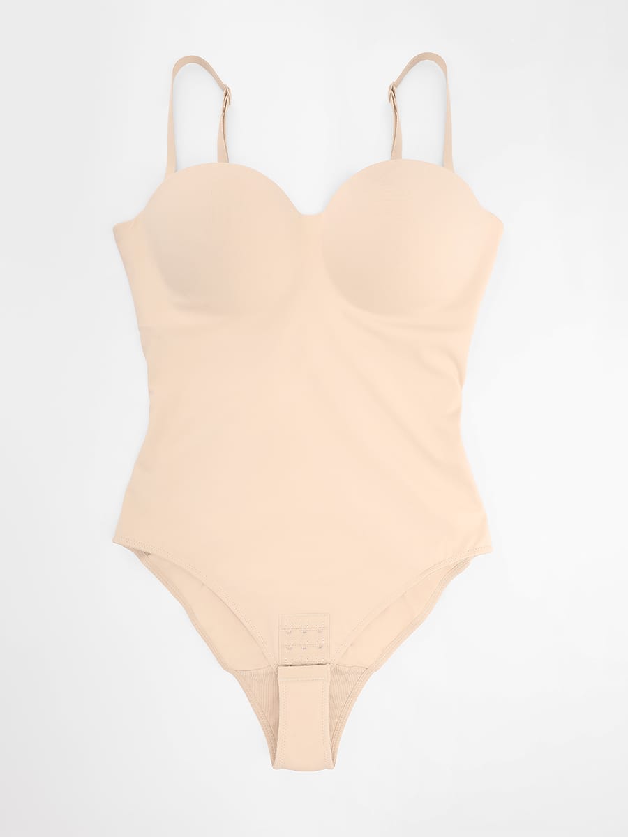 Seamless Underwire Half Cup Bodysuit With Removable Pads 27