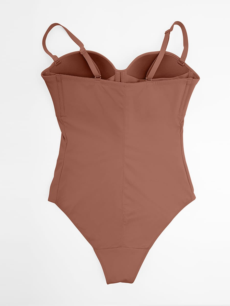 Seamless Underwire Half Cup Bodysuit With Removable Pads 7