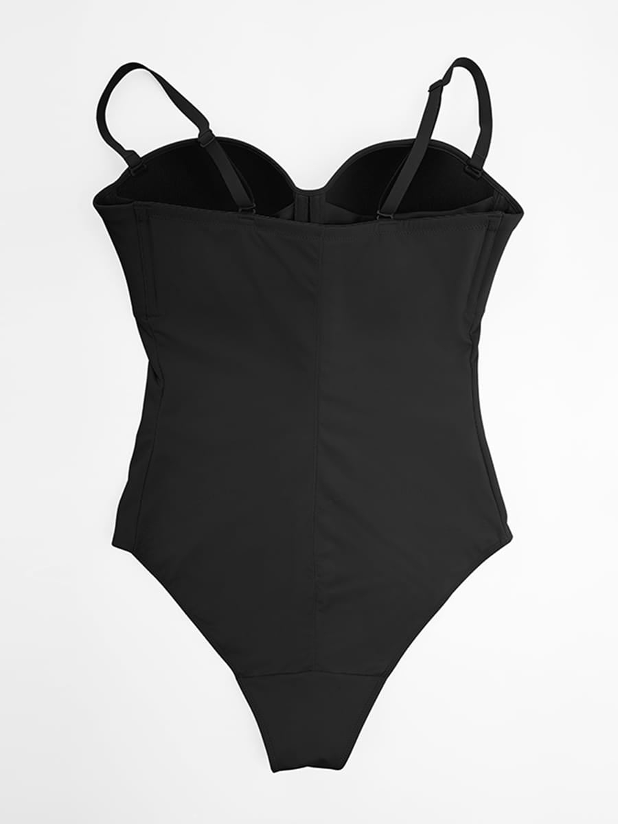Seamless Underwire Half Cup Bodysuit With Removable Pads 18