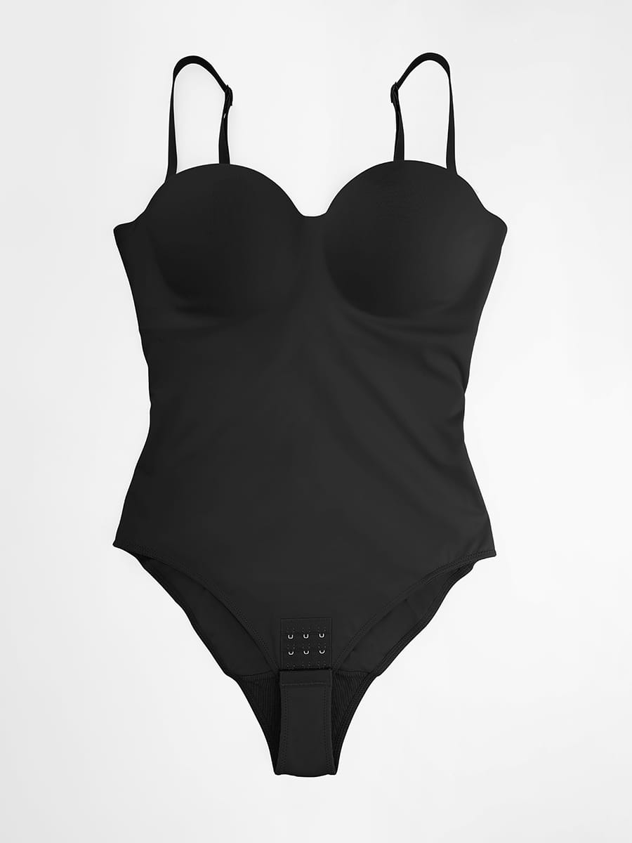 Seamless Underwire Half Cup Bodysuit With Removable Pads 17