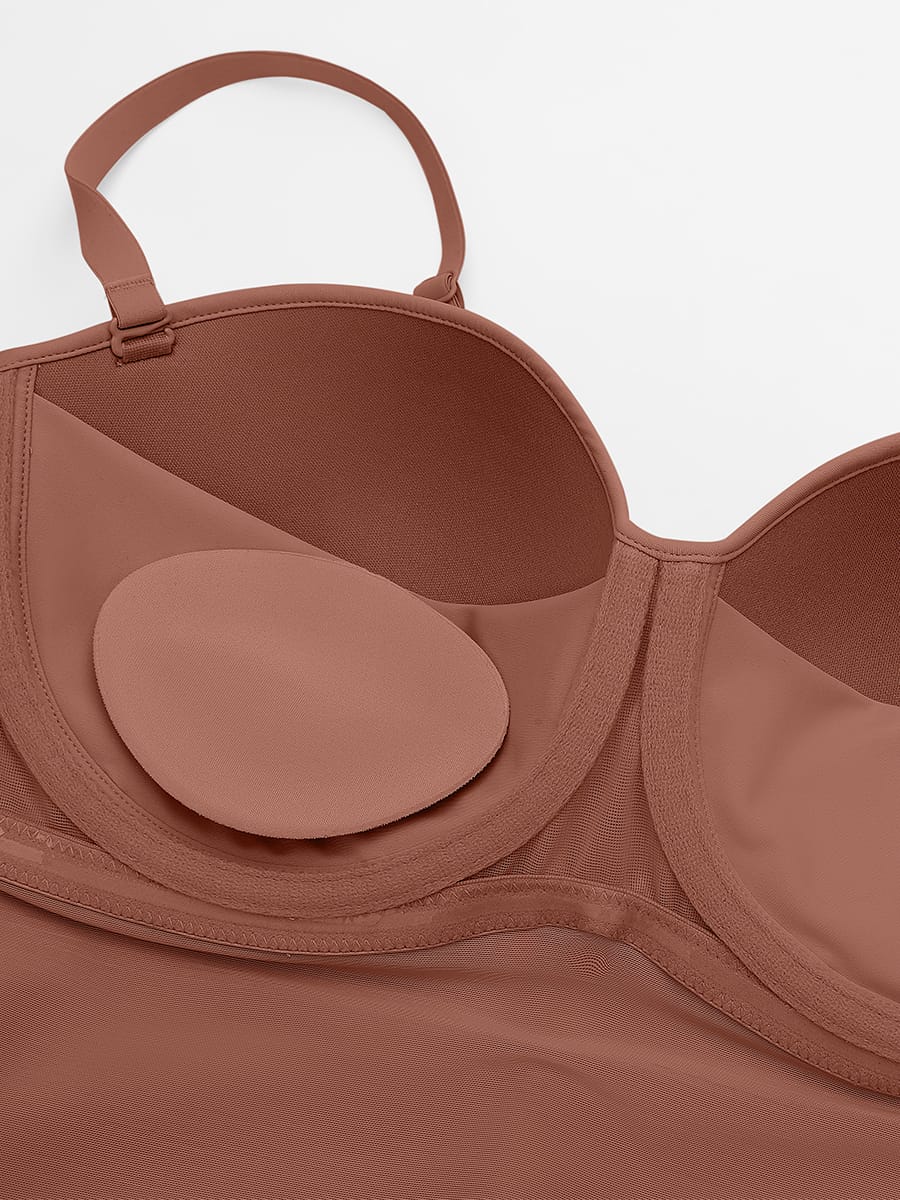 Seamless Underwire Half Cup Bodysuit With Removable Pads 9