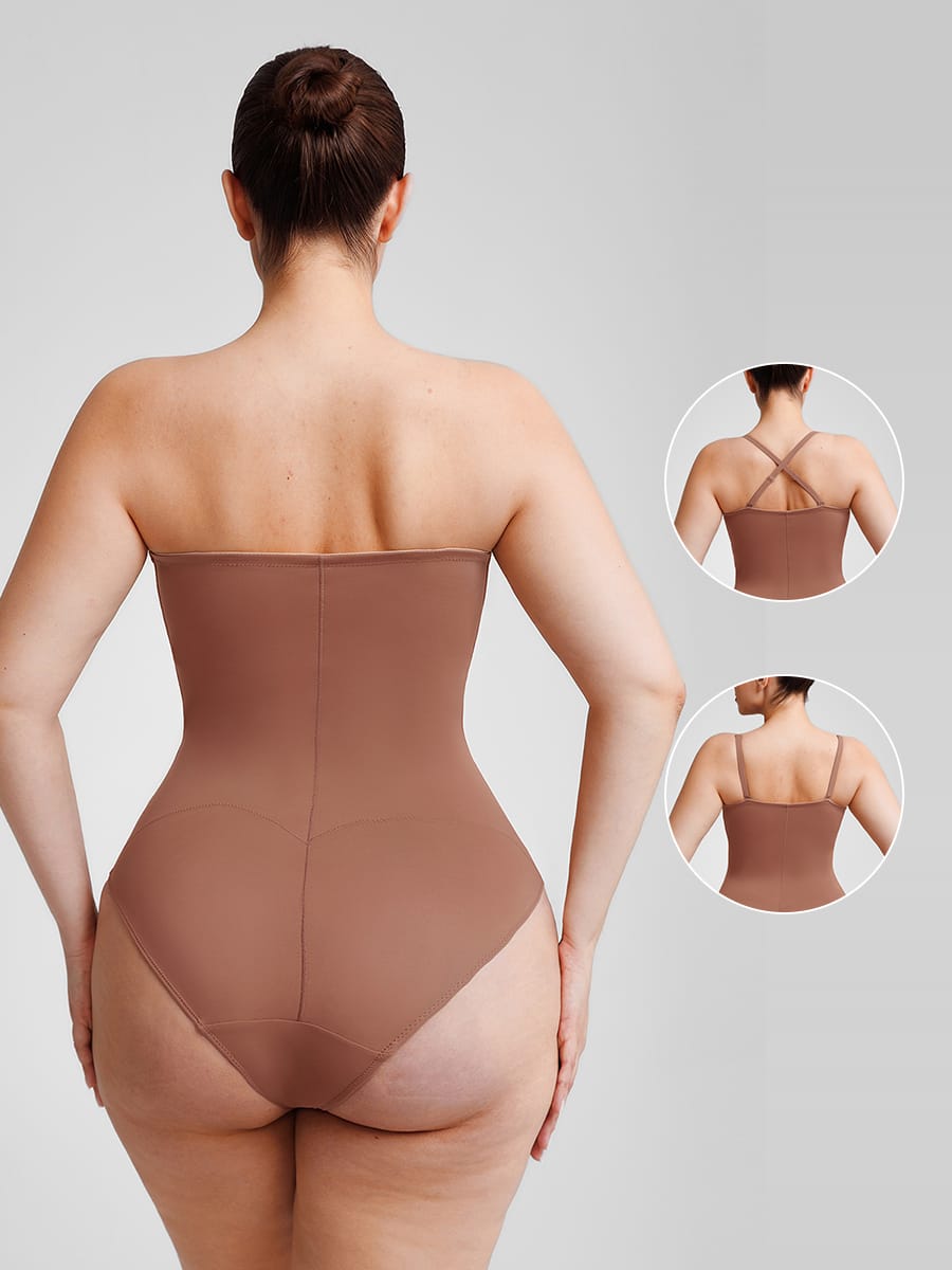 Seamless Underwire Half Cup Bodysuit With Removable Pads 2