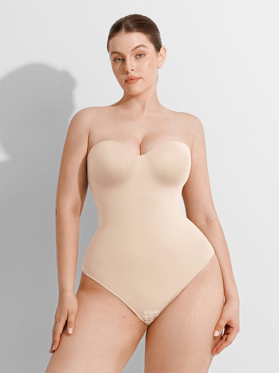 Seamless Underwire Half Cup Bodysuit With Removable Pads 22
