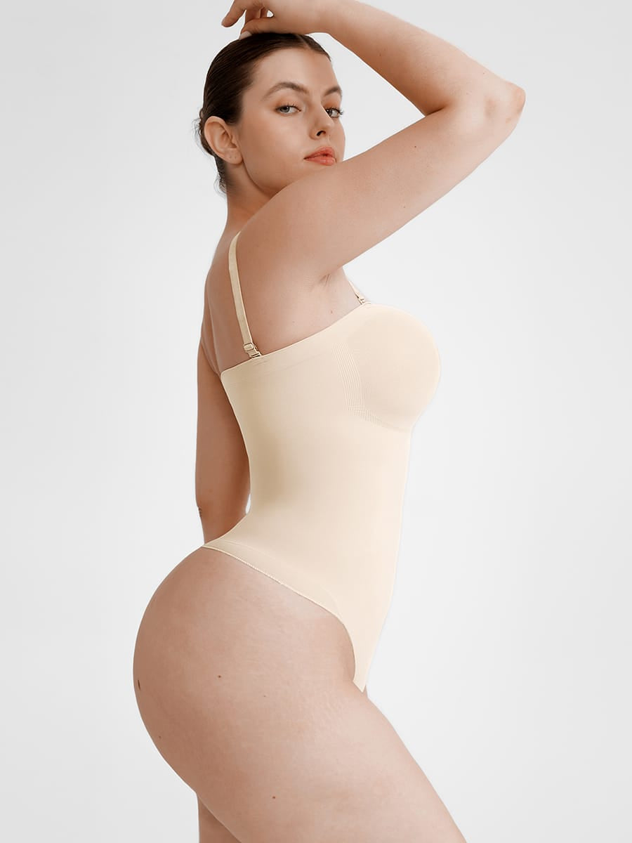 Seamless Strapless Tummy Control Thong Bodysuit 10