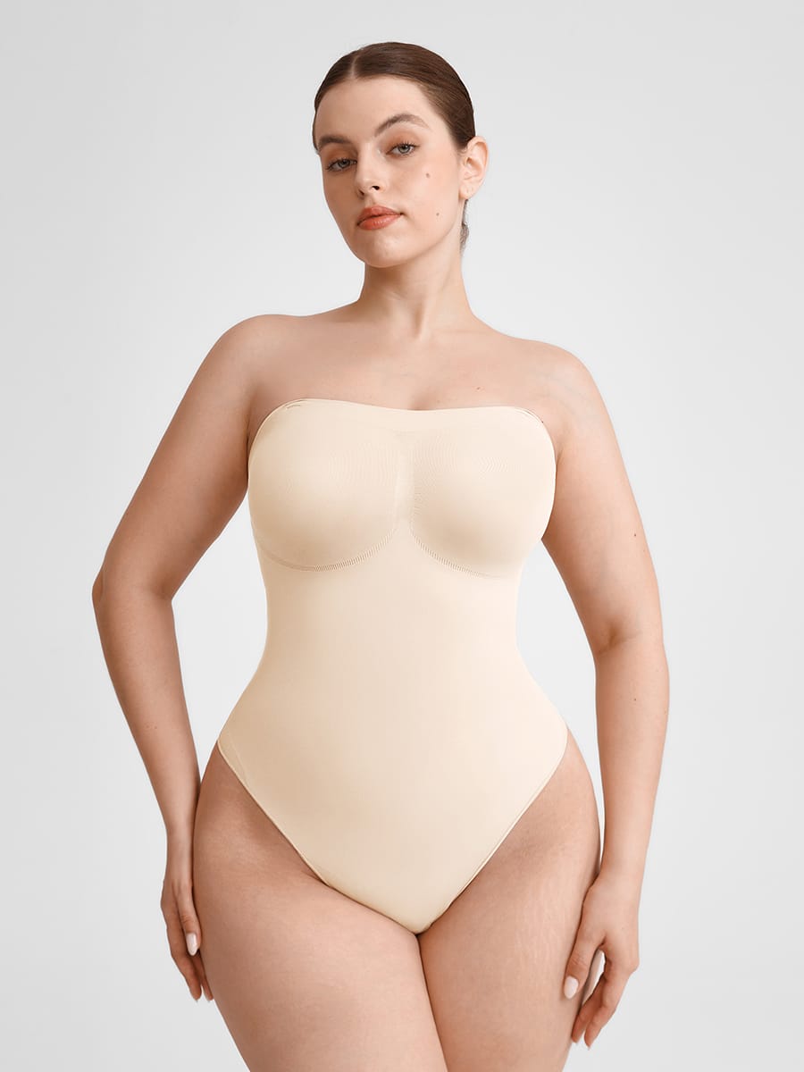 Seamless Strapless Tummy Control Thong Bodysuit 8