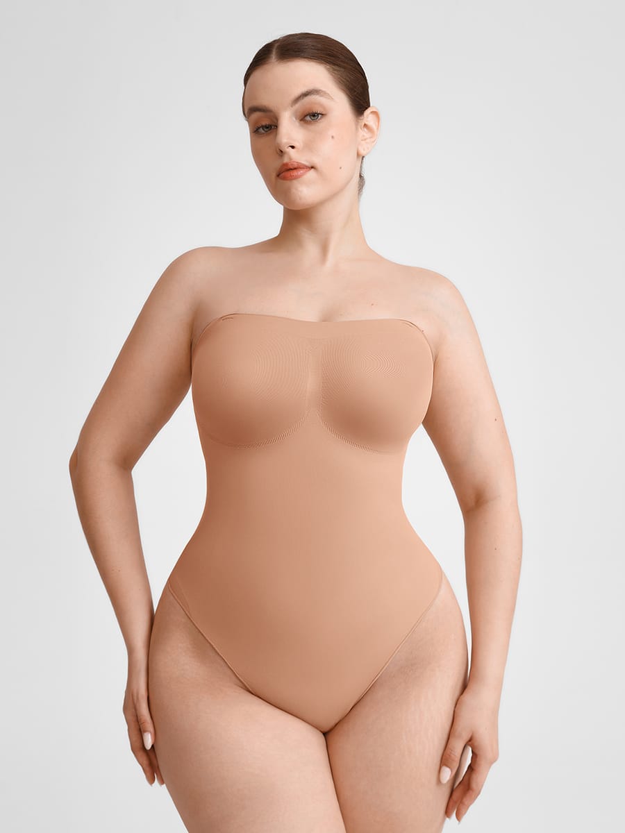 Seamless Strapless Tummy Control Thong Bodysuit 4