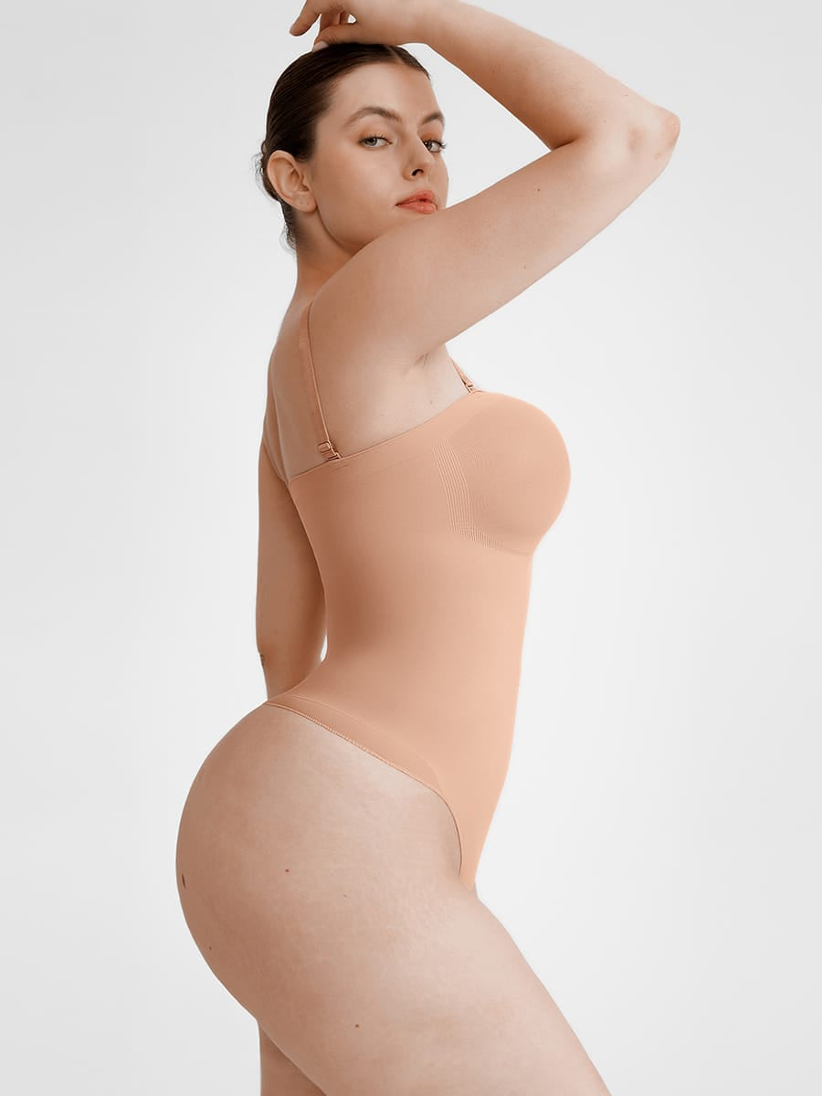 Seamless Strapless Tummy Control Thong Bodysuit 6