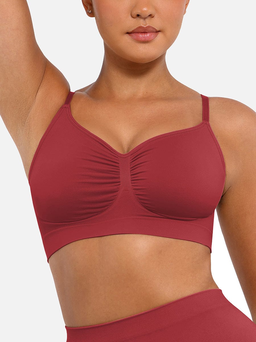 Wireless Supportive Shaping Bra Dark Red 6