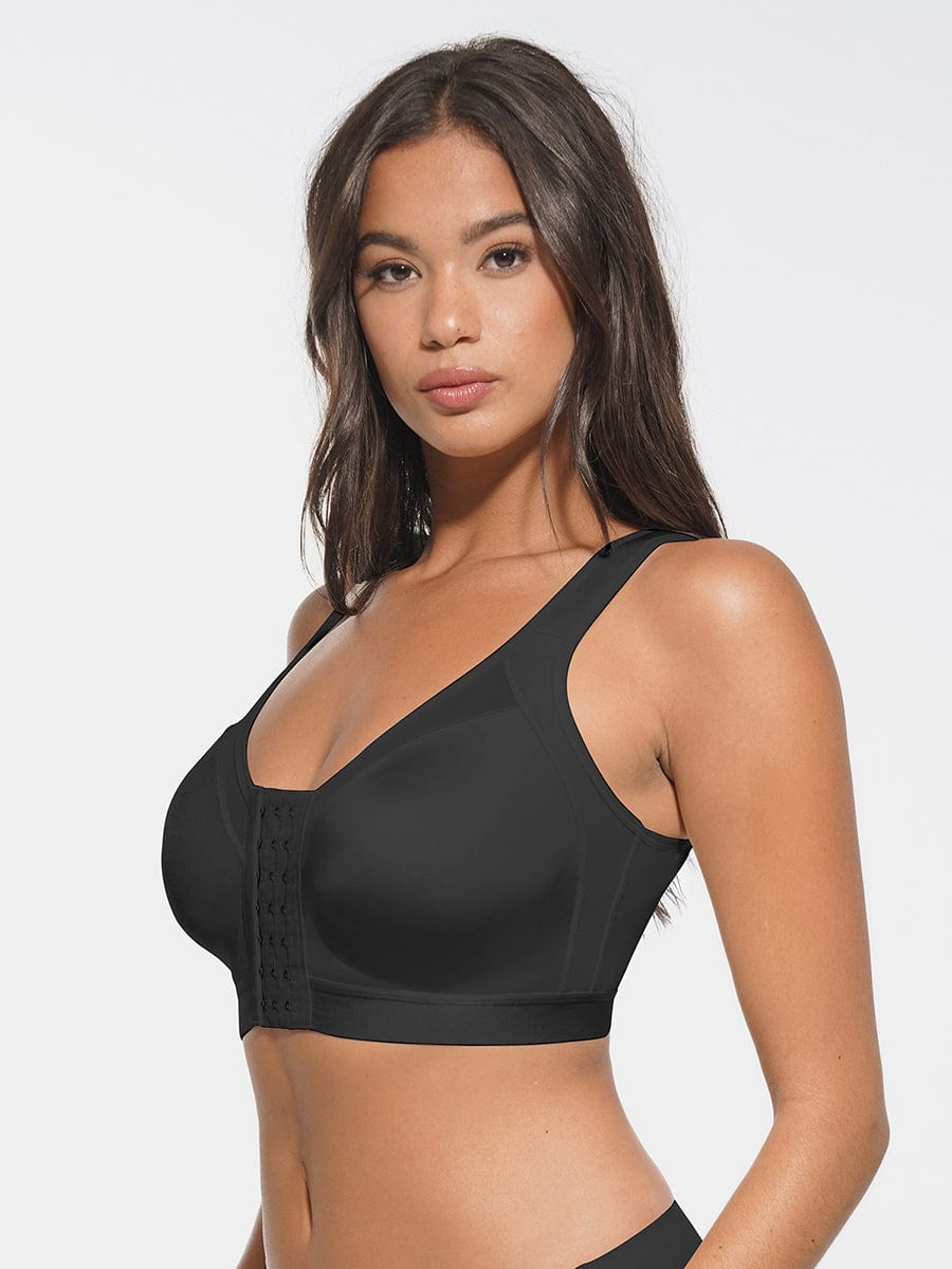 Full Coverage Wireless Post-Surgery Bra Black 3