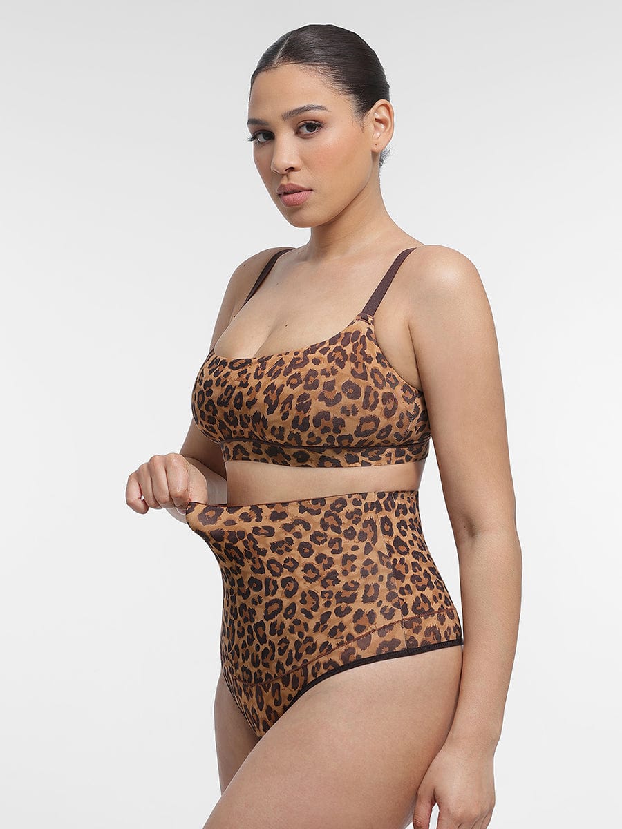 Everyday Adjustable Strap Bralette Leopard Brown 6