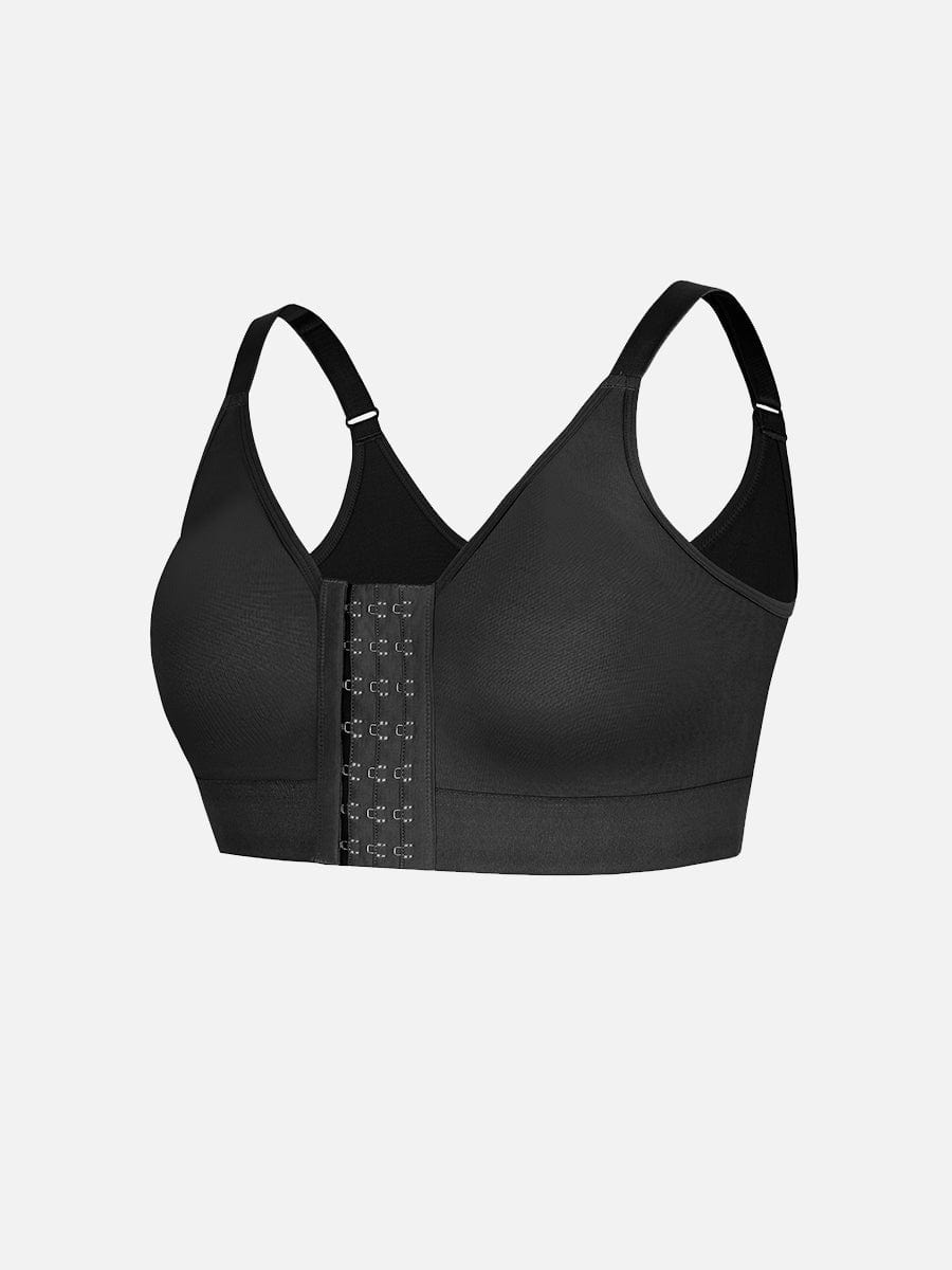 Post-Surgery Full Coverage Front Closure Bra Black 6