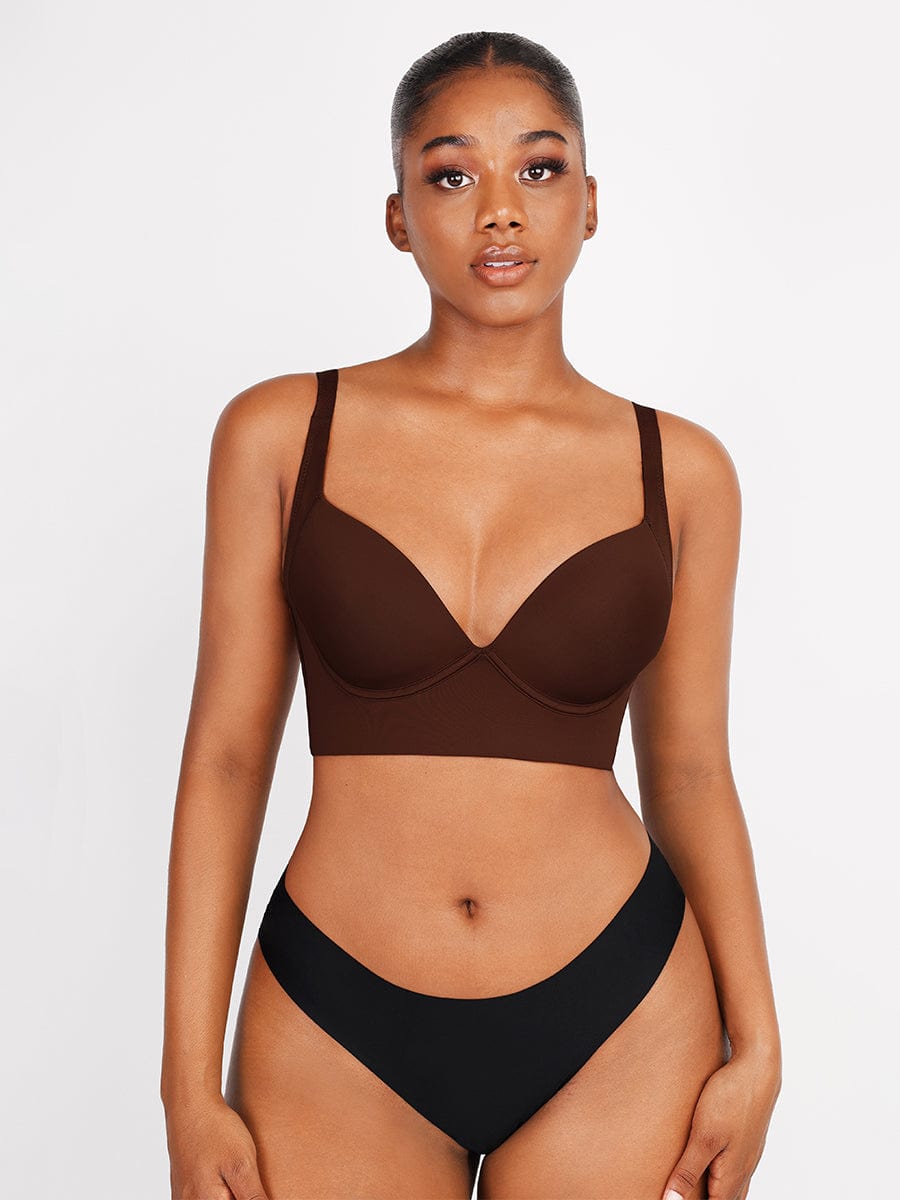 Underwire Push-Up Full Coverage Bra Dark Brown 9