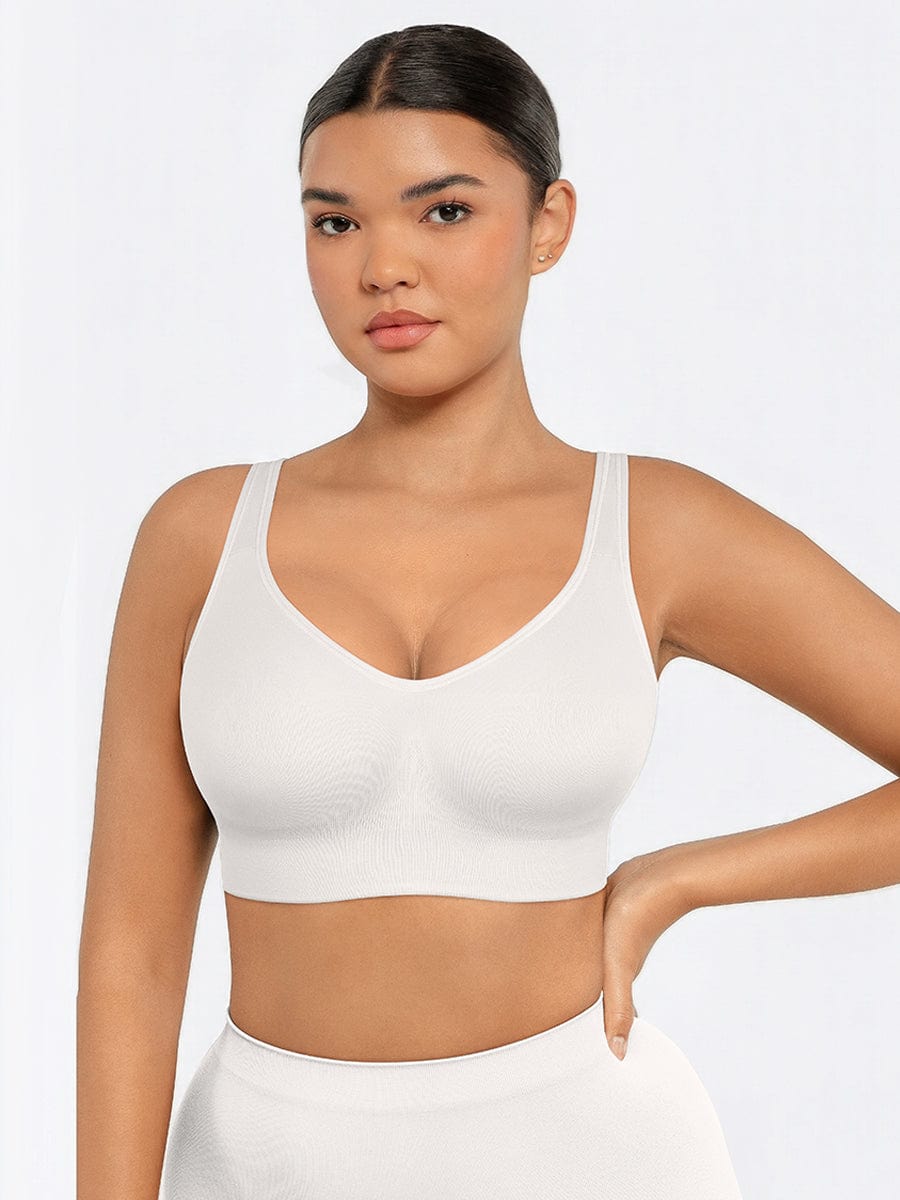Wireless Bust Support Bra With Wide Straps Dark Skin 7