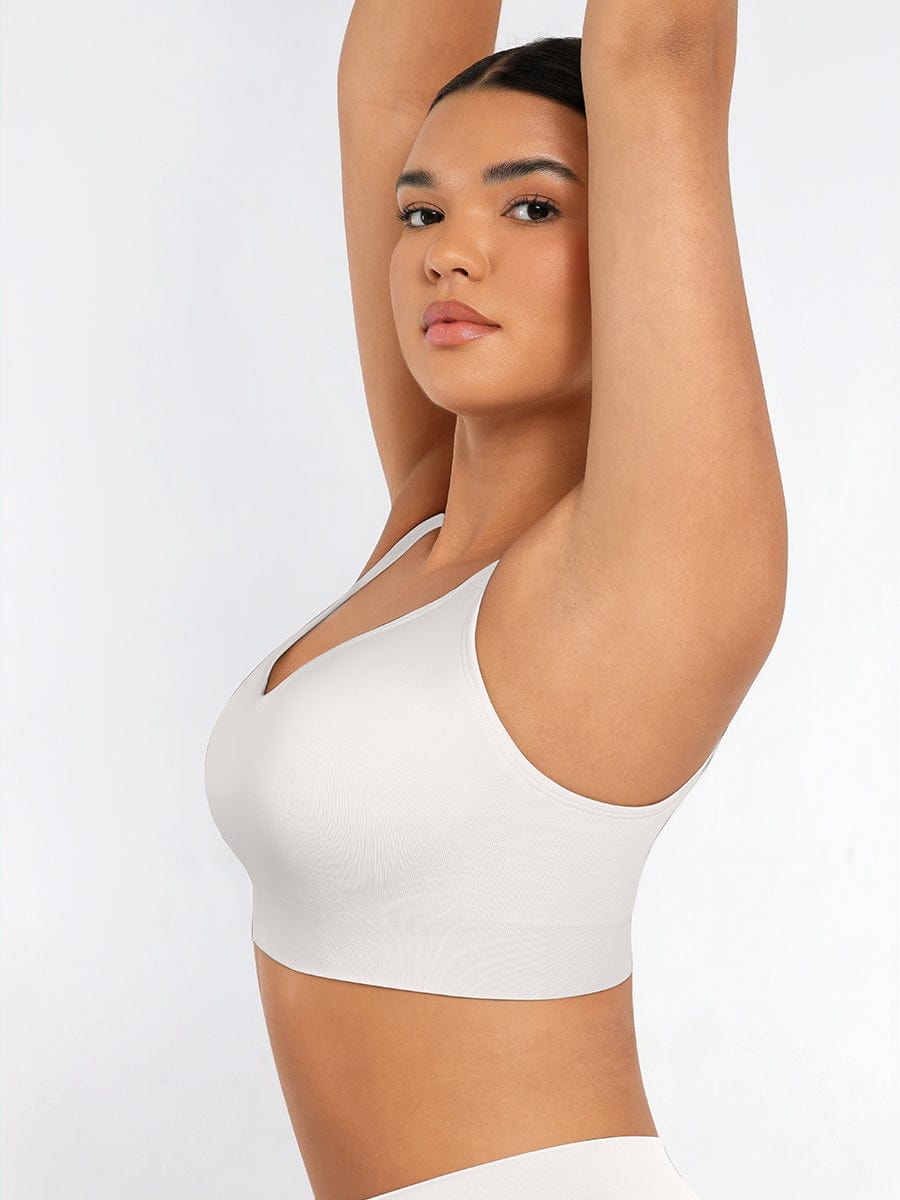 Wireless Bust Support Bra With Wide Straps 1