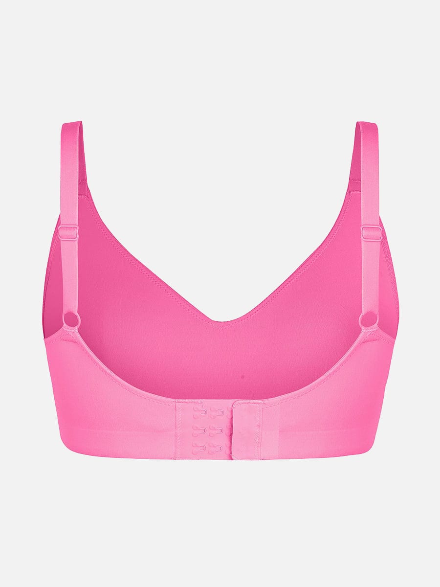 Seamless V-Neck Underarm-Smoothing Bralette Dark Pink 1